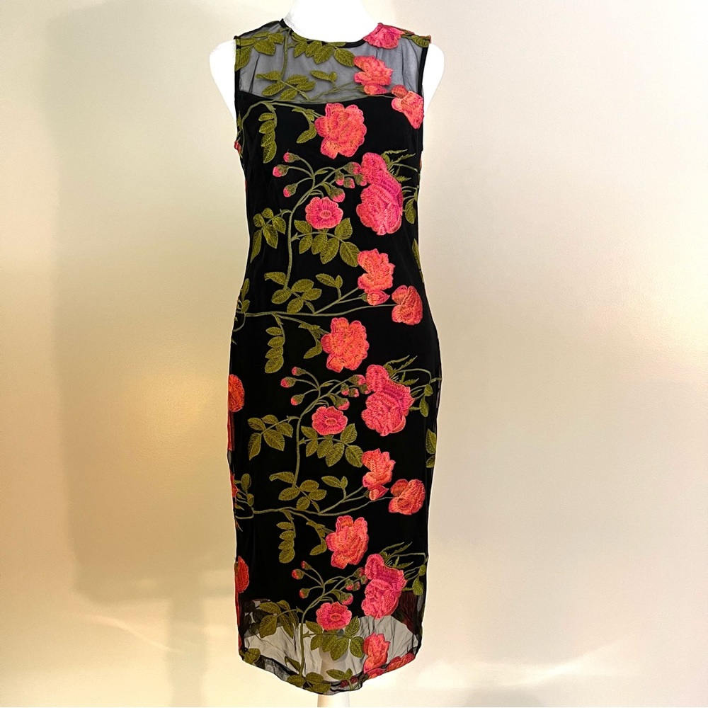 NWT Calvin Klein embroidered floral sleeveless dress size 4